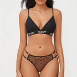 INTIMO SECRETS Dot Lace Push-Up Bralette – Wireless V-Neck Women’s Bra