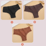 INTIMO SECRETS 3-Pack Lace Cotton Panties – Low Waist Plus Size Women