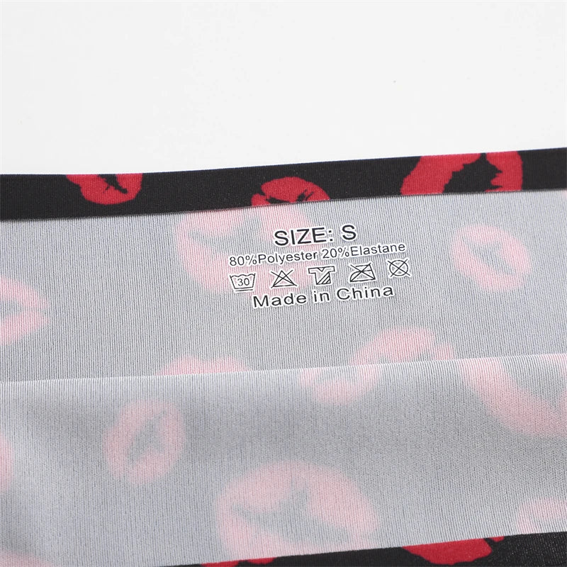 4Pcs/Set Graphic Print Briefs Women Seamless Ultra-thin Panties Sexy Low Waist Leopard Love Underwear Girls Breathable Lingerie