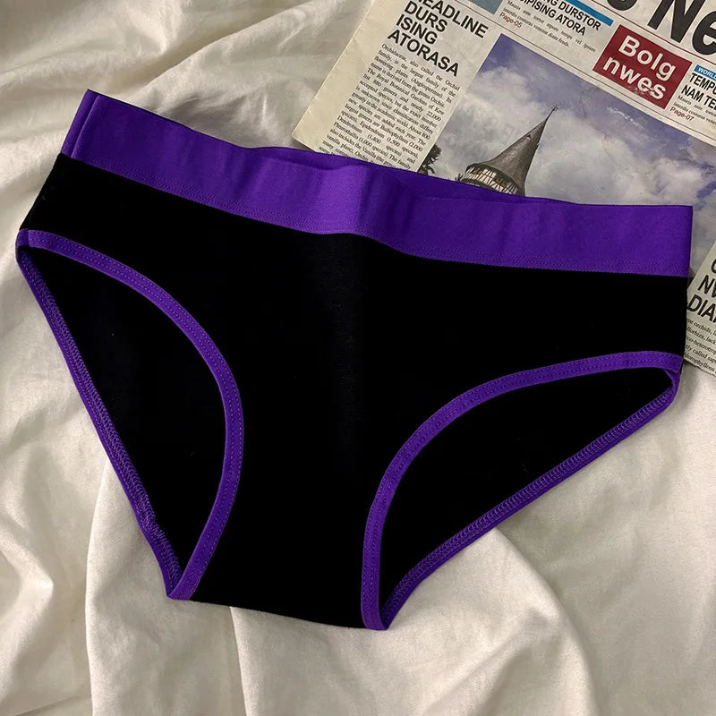 3Pcs/set Women's Panties Cotton Sports Briefs Middle Waist Solid Color Underwear Soft Breathable Underpants Female Sexy Lingerie