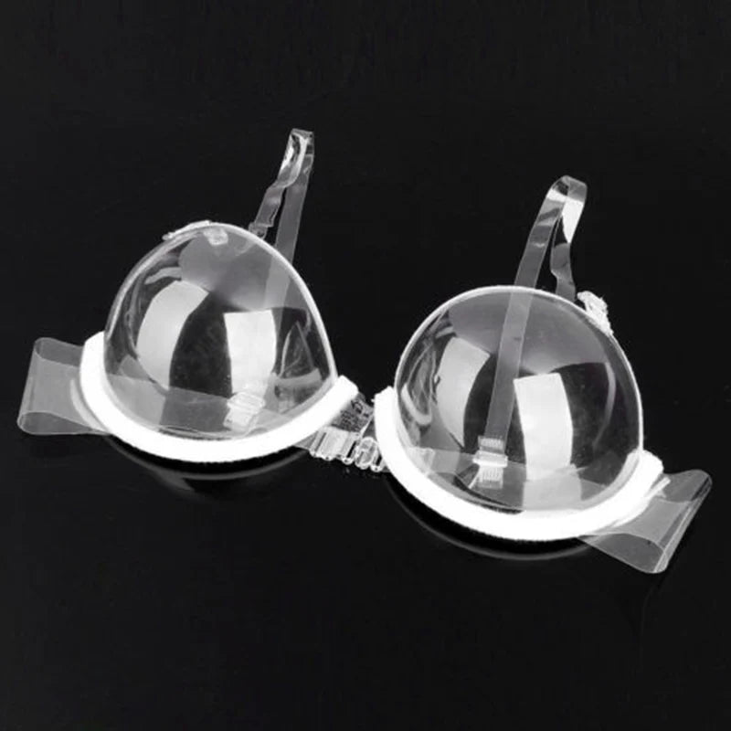 INTIMO SECRETS Women’s Transparent Sexy Bra – Invisible Strapless Push-Up See-Through Bralette