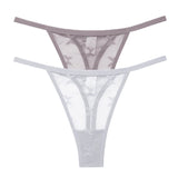 INTIMO SECRETS 2PCS Mesh Thongs – Transparent Seamless G-String Underwear for Women S-XL