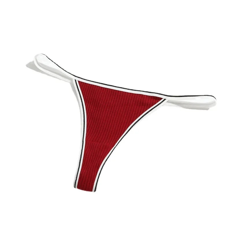 INTIMO SECREST Seamless Ribbed Cotton Thong Panties for Women