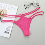 INTIMO SECRETS Cotton Hollow Thong – Sexy Low-Rise G-String Underwear for Women