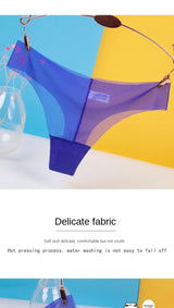 Sexy Ice Silk Panties Transparent Women Seamless Thong Underwear Low Waist Mesh G-string Lingerie трусы женские Ropa De Mujer