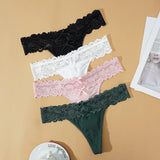 INTIMO SECRETS Lace Thong – Sexy Low-Waist G-String Panties for Women