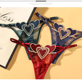 INTIMO SECRETS Women’s Sexy Embroidery Low-Rise Japanese Thong Panties