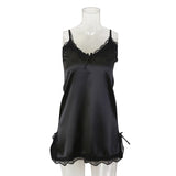 Women Sexy Lace V-neck Sleepwear Suspenders Nightdresses Female Sleeveless Nightwear Sleep Nightdress For Ladies