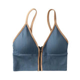 INTIMO SECRETS Seamless Zipper Bra – Wireless Padded Fitness Bralette