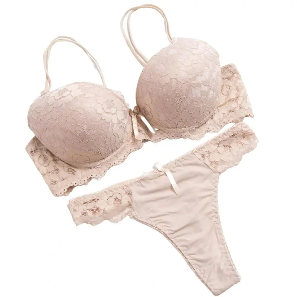 INTIMO SECRETS 2024 Floral Lace Push-Up Bra & Panties Set for Women