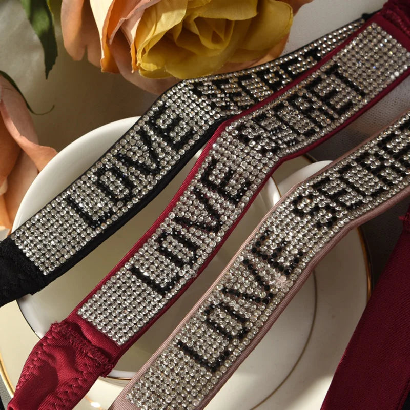 INTIMO SECRETS Rhinestone Thongs – Sexy Low-Waist G-String Underwear for Women S-XL