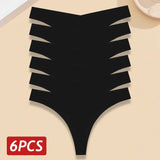 INTIMO SECRETS 6-Pack Women’s Seamless V-Waist Thongs – Ultra-Thin Summer G-String Panties