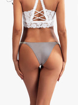 INTIMO SECRETS Ice Silk Thongs – Seamless Low-Waist G-String Underwear for Women