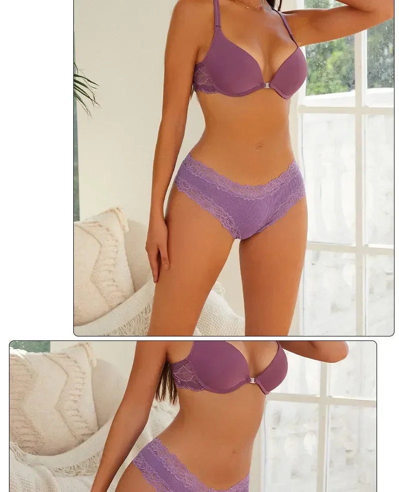 INTIMO SECRETS Women’s Low-Waist Seamless Lace Cotton Panties – Breathable Bikini Underwear