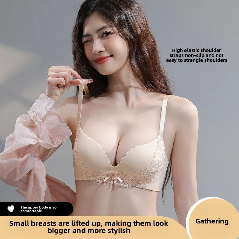 INTIMO SECRETS Women’s Lace Bra – Push-Up, Everyday Wireless Underwear