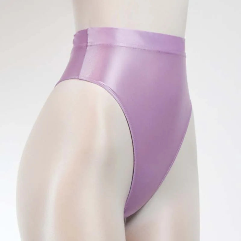 INTIMO SECRETS Shiny High-Waist Ice Silk G-String – Seamless Dance Wear & Sexy Shimmer Thong