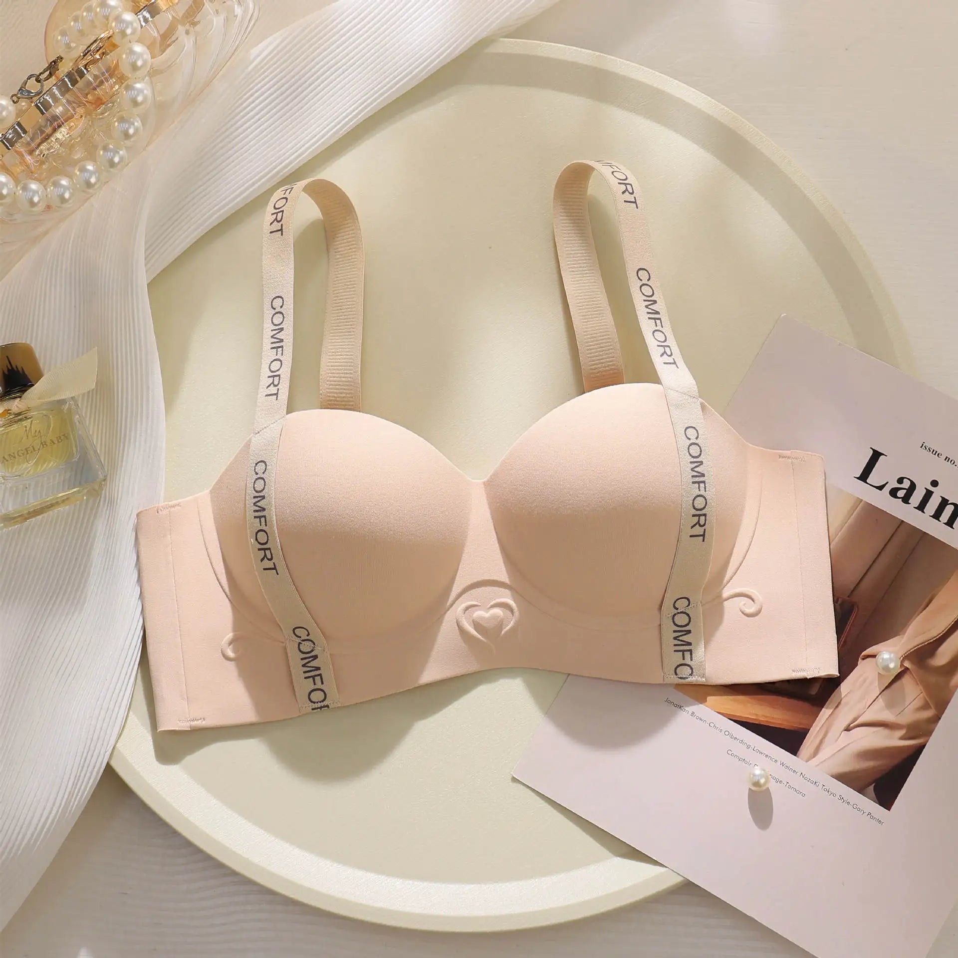 INTIMO SECRETS Women’s Seamless Wire-Free Bra & Brief Set – Scarless Comfort for Small Breasts