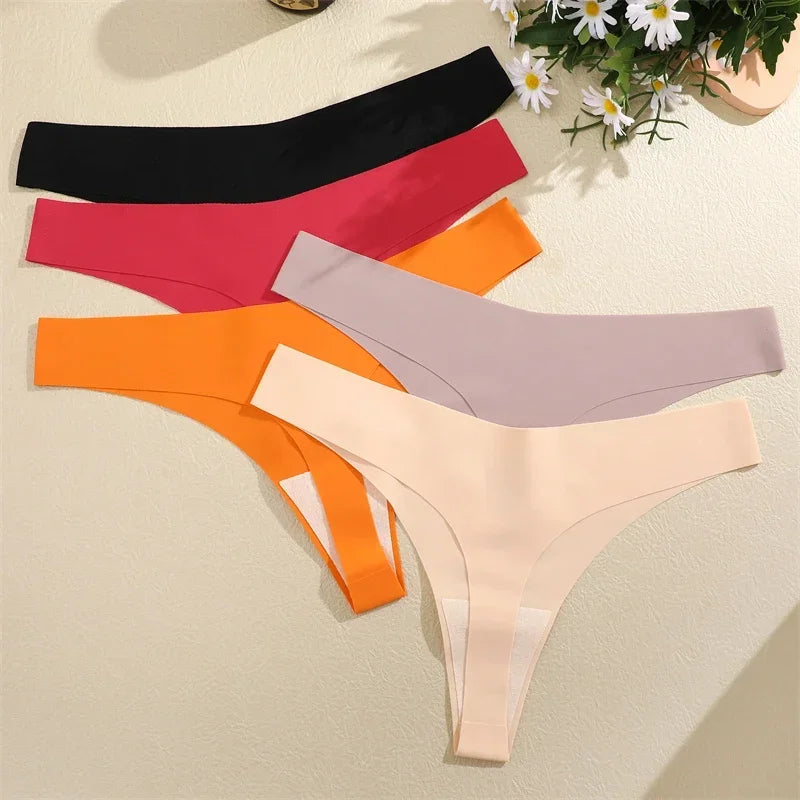 INTIMO SECRETS 7-Pack Women’s Seamless Ice Silk Low-Rise Thong Panties (XS-XL)