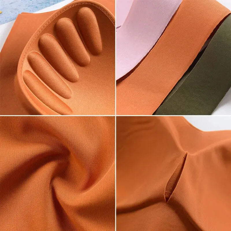 INTIMO SECRETS Detachable Pad Seamless Ice Silk Bra – Wireless, Breathable, Push-Up, Yoga Vest