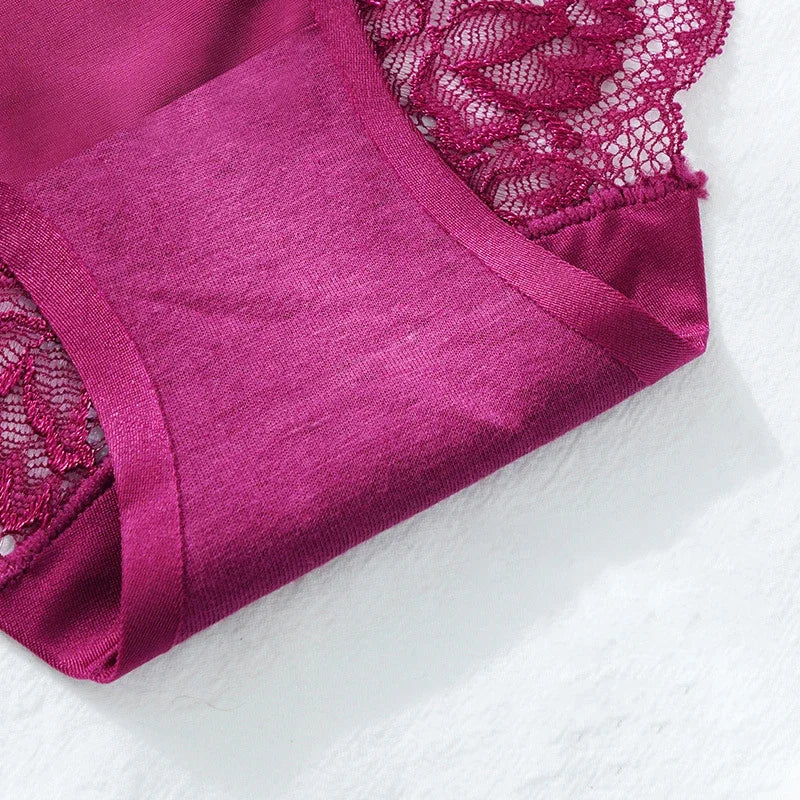 INTIMO SECRETS Lace Silk Panties – Plus Size Women’s Seamless Underwear 4XL