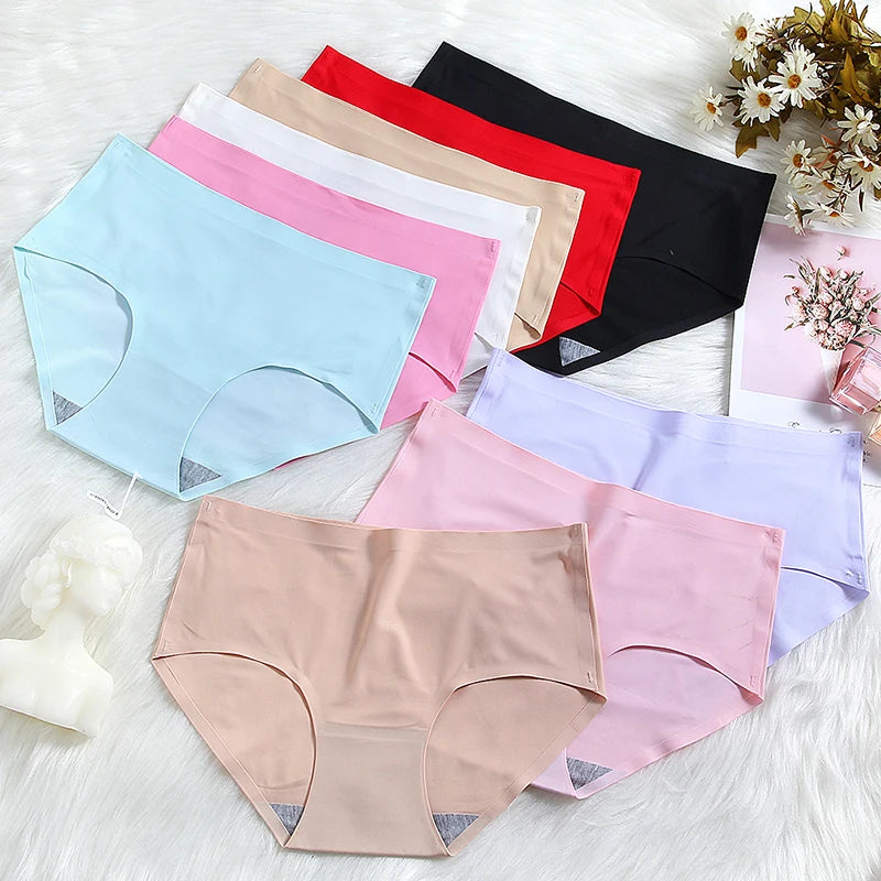 INTIMO SECRETS Plus Size Women’s Panties – Breathable Silk Satin 4PCS