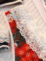 INTIMO SECRETS Sexy Christmas Print G-String – Festive Lace Thong & Breathable Soft Holiday Lingerie
