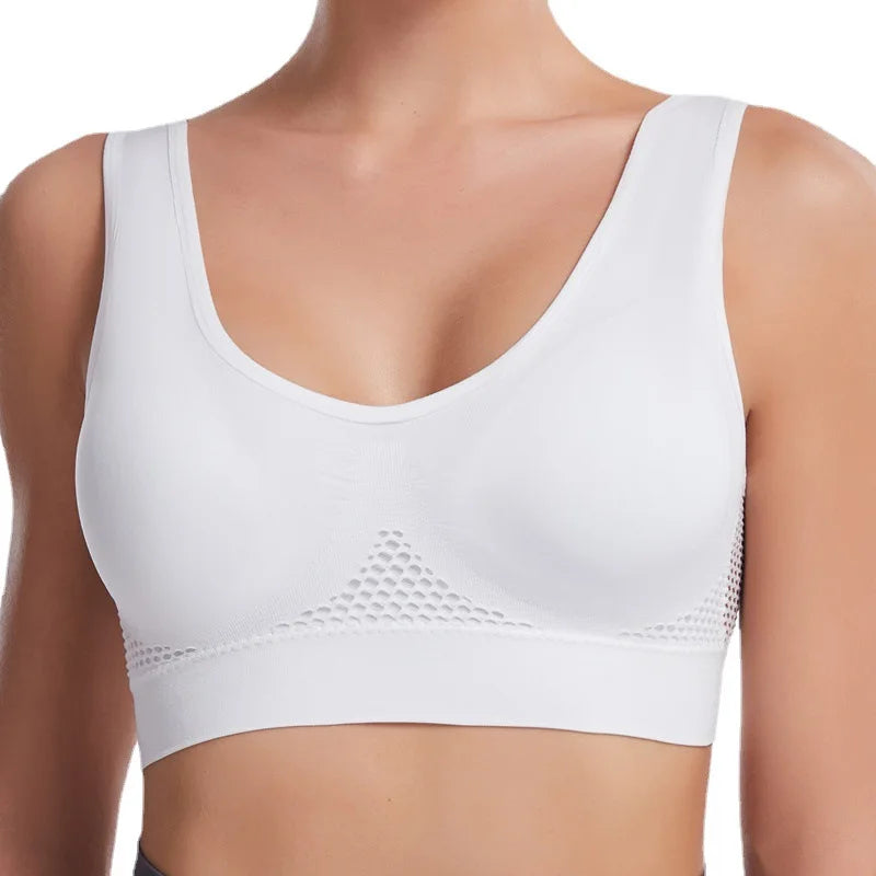 INTIMO SECRETS Women’s Seamless Wireless Yoga Bra – Breathable Push-Up Sports Vest