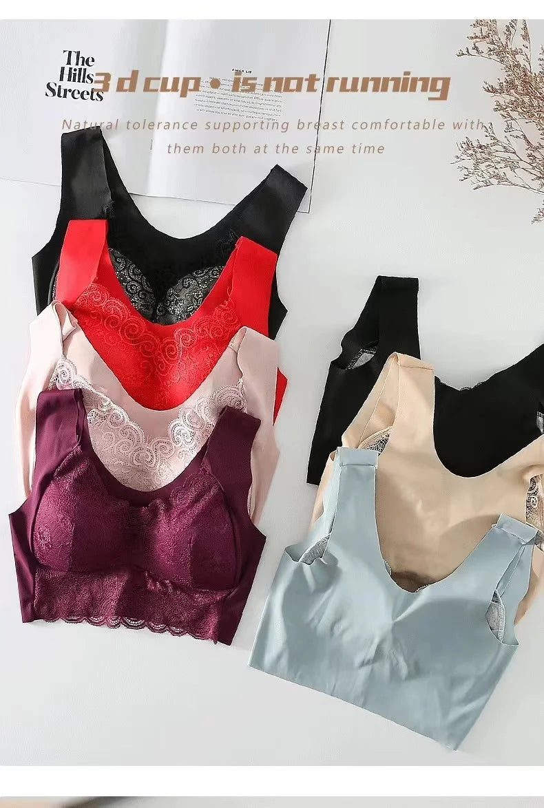 INTIMO SECRETS Seamless Plus Size Bra – Wireless Gather Anti-Sagging Support