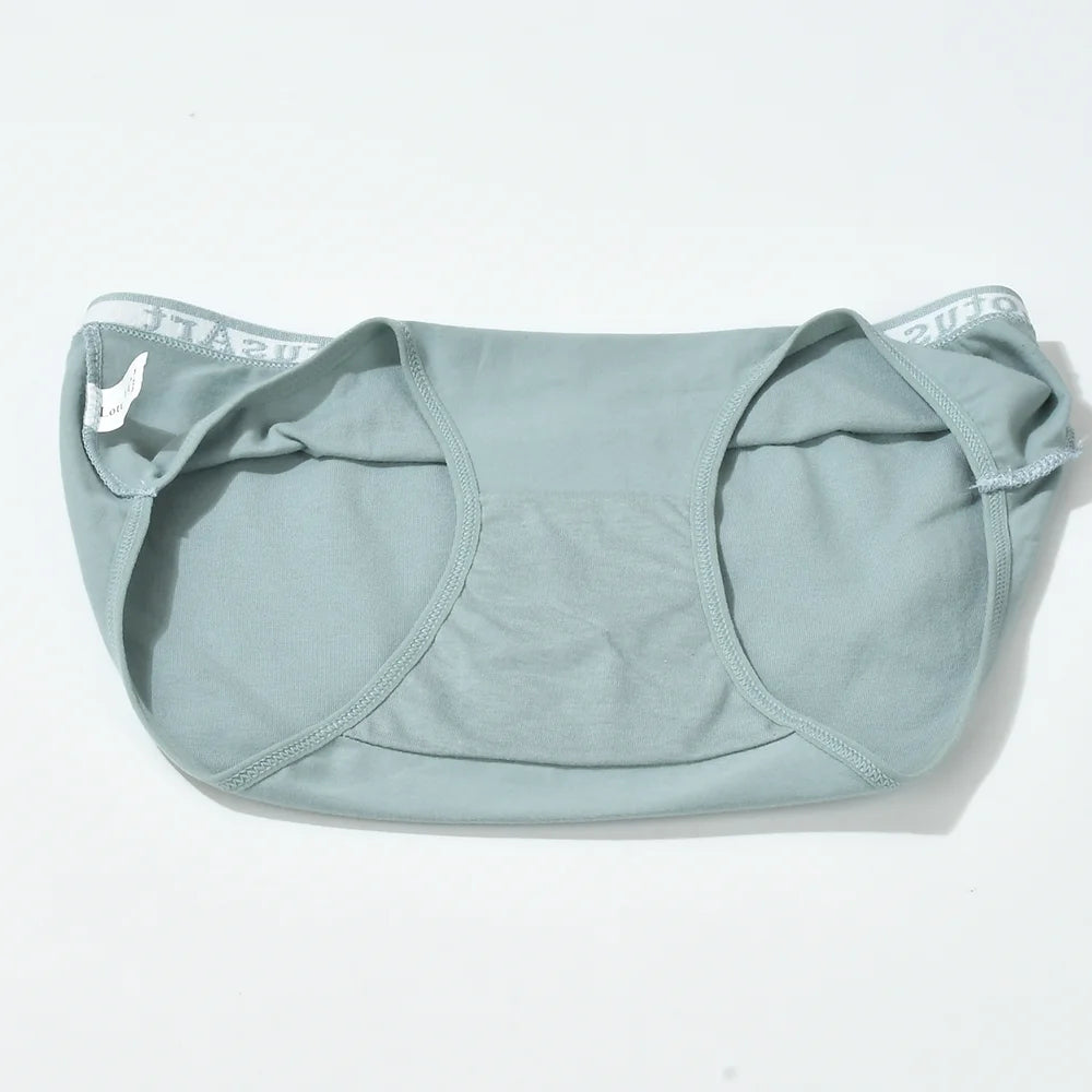 3PCS Women's Cotton Underwear High Elastic Letter Waistband Briefs Solid Color Fashionable Sports Soft Underwear