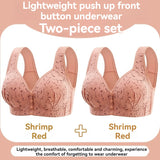 INTIMO SECRETS Women’s Floral Wireless Bra – Breathable Comfortable Front-Button Traceless