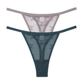 INTIMO SECRETS 2PCS Mesh Thongs – Transparent Seamless G-String Underwear for Women S-XL