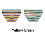 2PCS/Set Women Cotton Plus Size Panties M-4XL Comfort Underwear Sexy Colorful Rainbow Striped Lingerie Girls Cute Briefs NK608