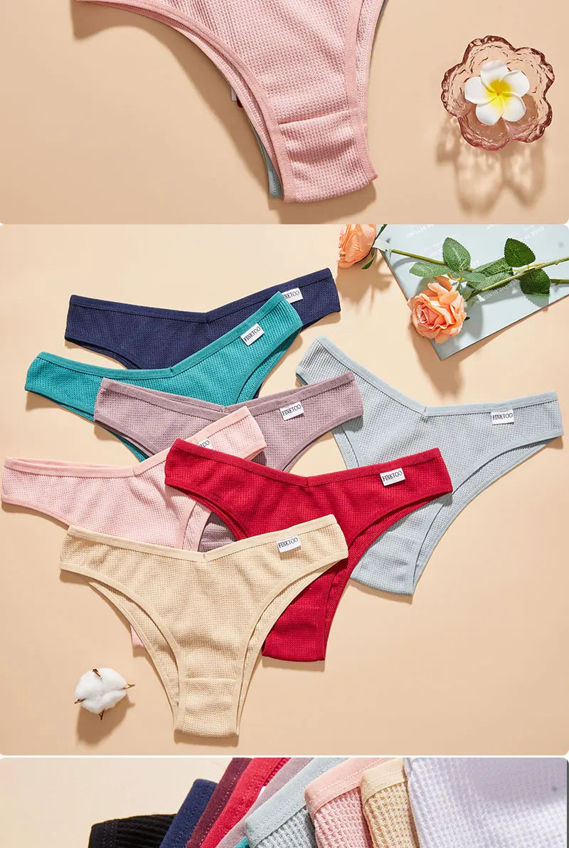 INTIMO SECRETS 5-Pack V-Waist Brazilian Thongs – Women’s Cotton Panties