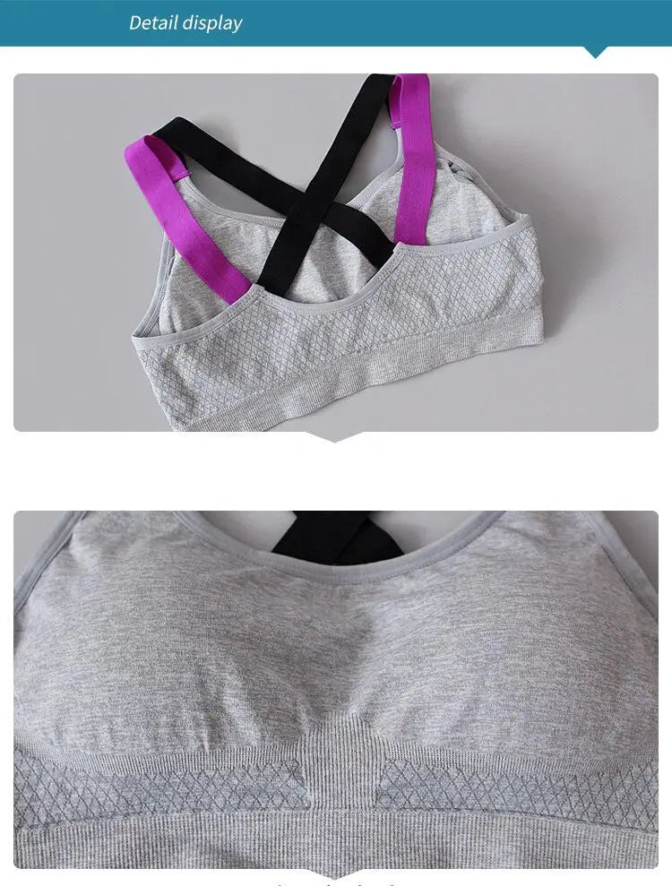 INTIMO SECRETS Cross-Back Wire-Free Sports Bra – Seamless & Shock-Resistant