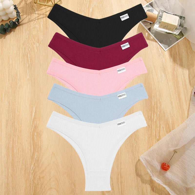 INTIMO SECRETS 5-Pack V-Waist Brazilian Thongs – Women’s Cotton Panties