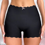 INTIMO SECRETS Women’s Sexy Lace Edge Seamless Ice Silk Shorts