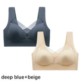 INTIMO SECRETS Plus Size Wireless Push-Up Bra – Seamless Lace Comfort