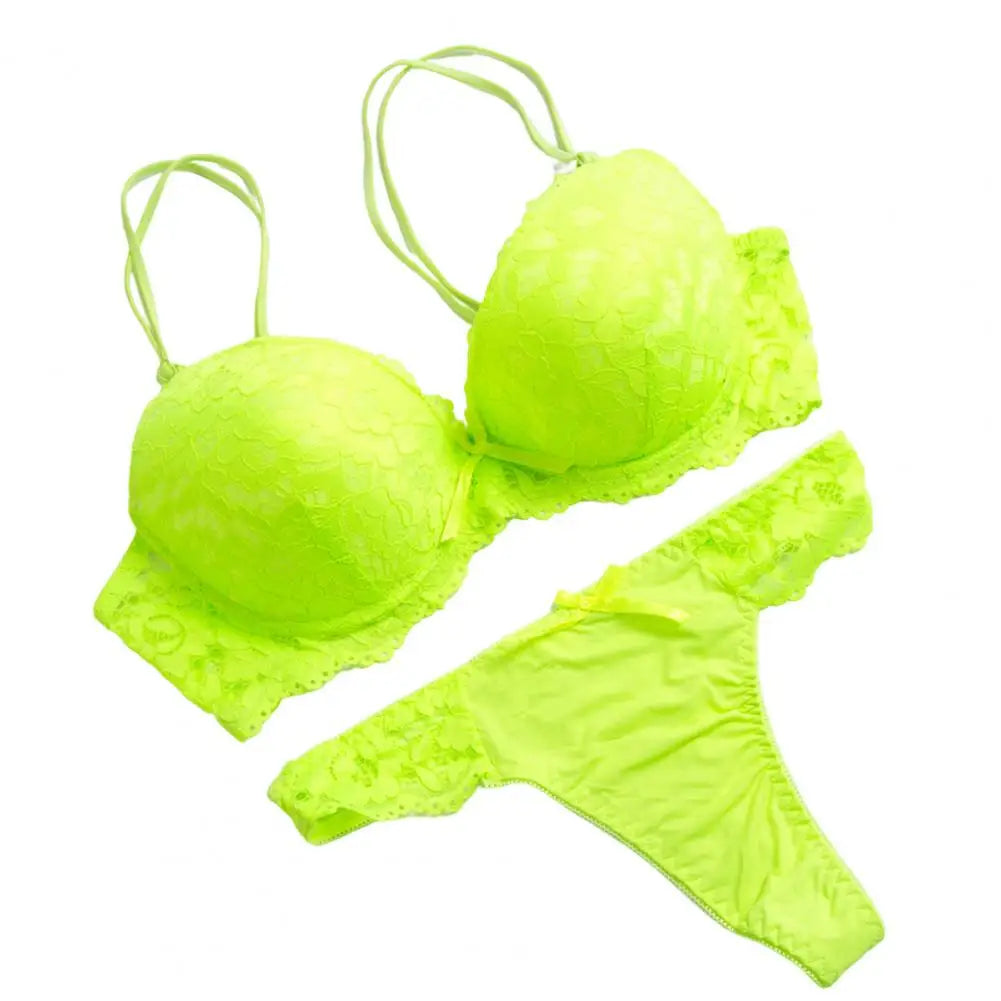INTIMO SECRETS 2024 Floral Lace Push-Up Bra & Panties Set for Women