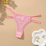 INTIMO SECRETS Transparent Hollow-Out G-String – Traceless Sexy Thong with Cotton Crotch