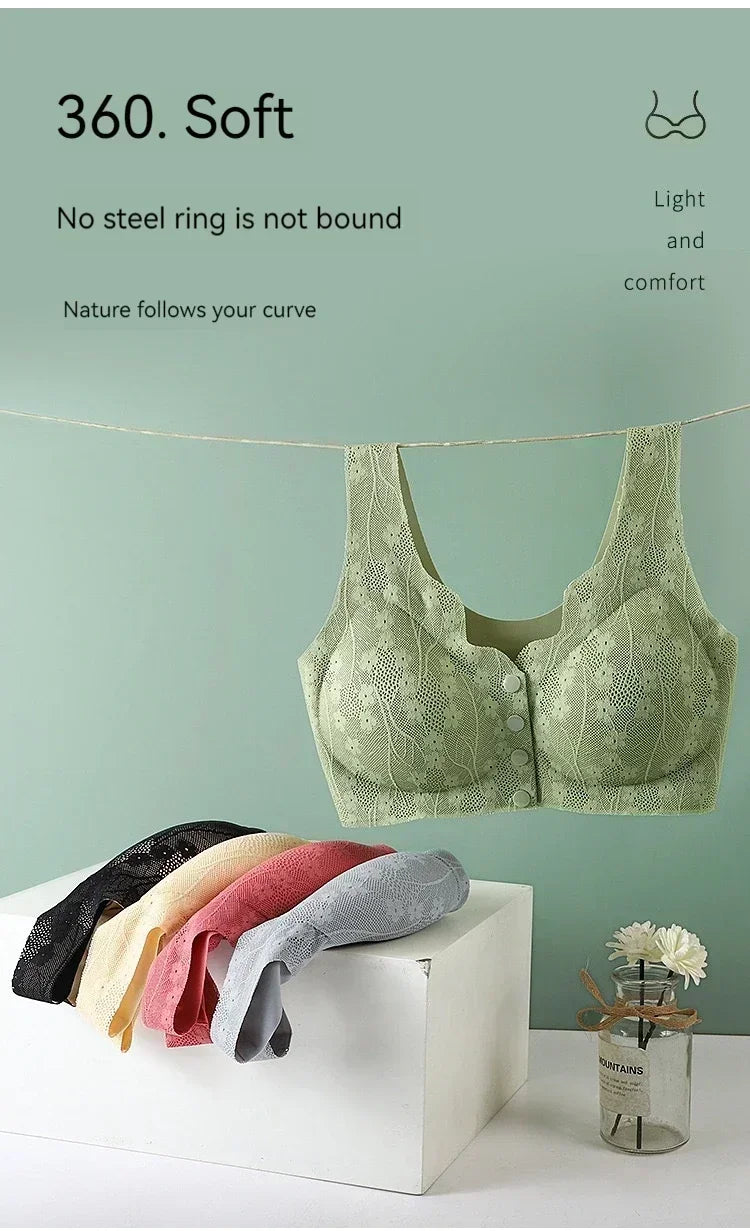 INTIMO SECRETS Women’s Lace Push-Up Bra – Seamless Cordless Active Corset