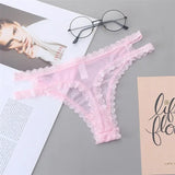 INTIMO SECRETS Women’s Summer Lace Thong – Low-Waist, Hollow-Out, Seamless & Breathable Panties