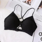 2023 sexy threaded sports yoga bra pure cotton sports bra fitness top bra breathable strap underwear bra pad wrap chest