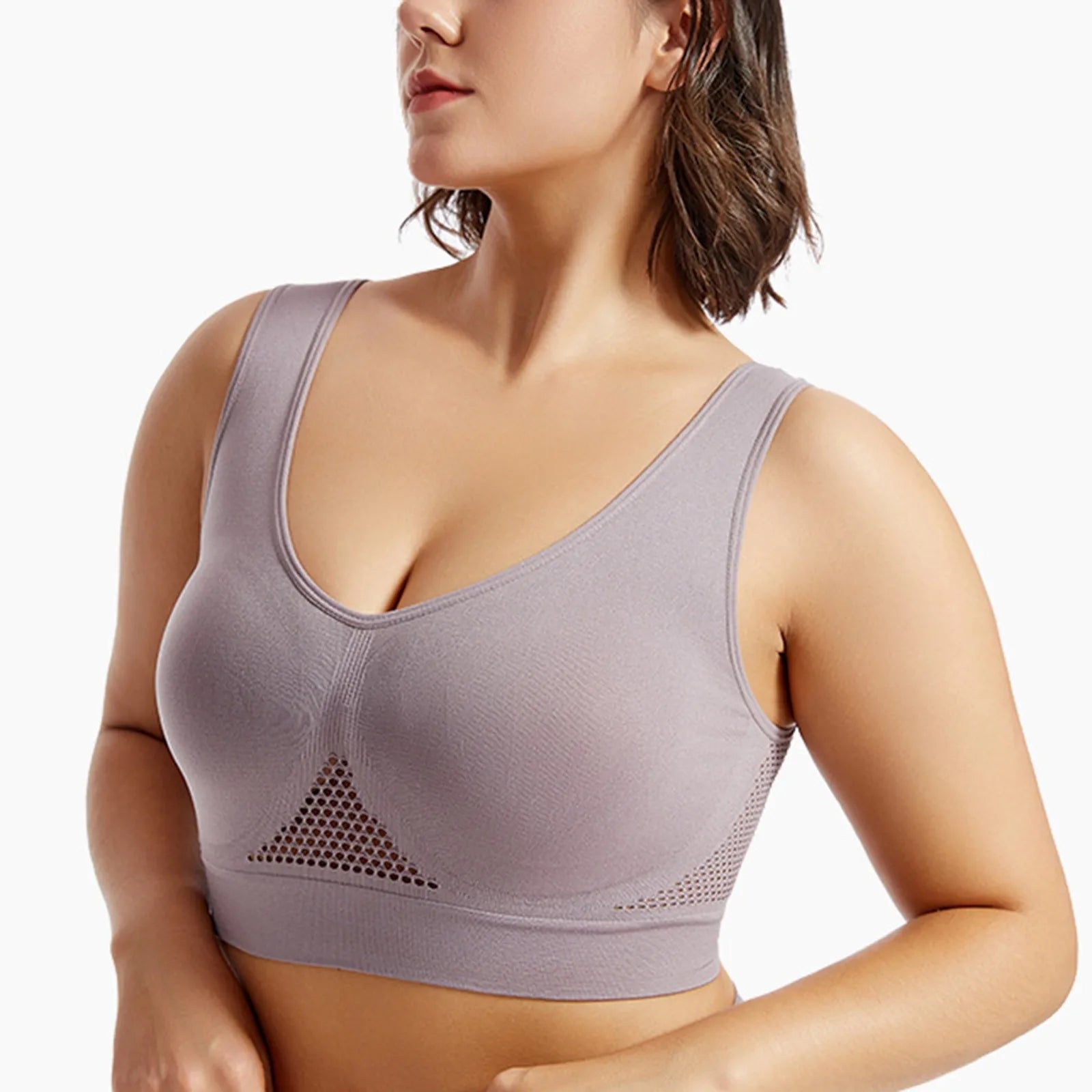 INTIMO SECRETS Wireless Sports Bra – Seamless Push-Up Crop Top