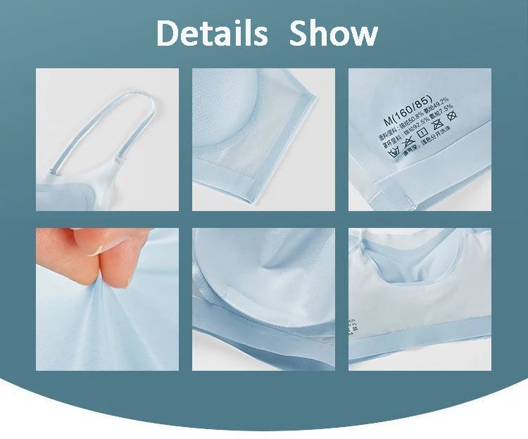 INTIMO SECRETS Ultra-Thin Seamless Padded Bra – Ice Silk, Push-Up, Small Chest