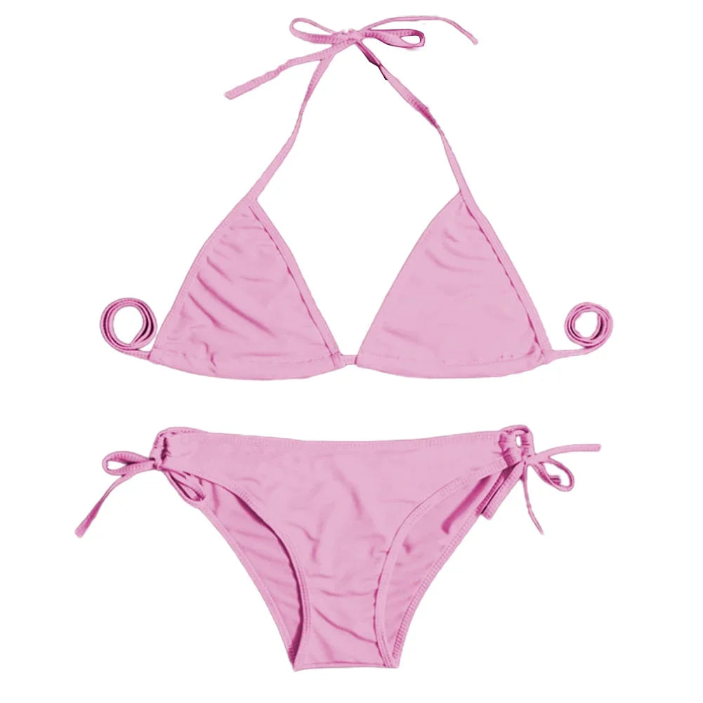 INTIMO SECRETS Women’s Thong Bikini Set – Sexy Bandage Brazilian Swimwear for Beach & Pool