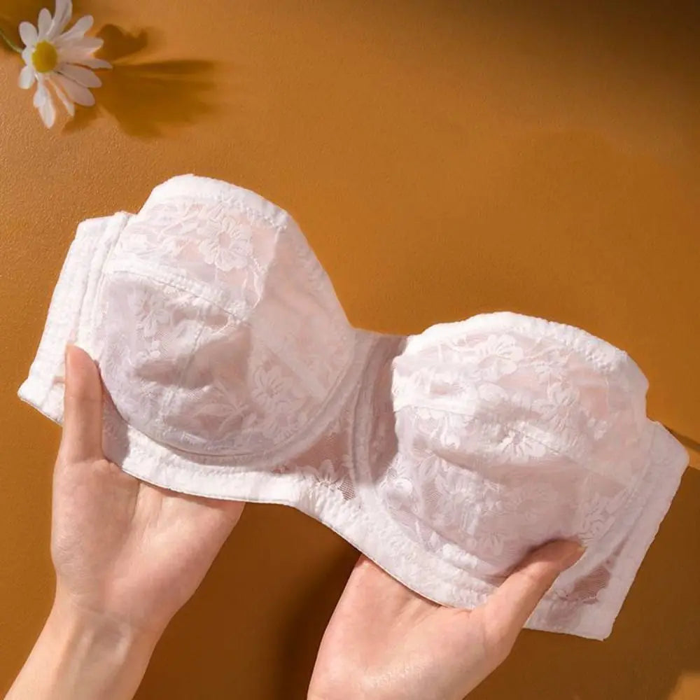 INTIMO SECRETS Women’s Mesh Lace Transparent Bra – Seamless Push-Up Invisible Lingerie for Wedding