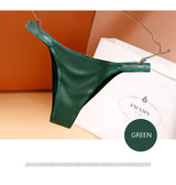 INTIMO SECRETS Ice Silk Thongs – Seamless Low-Waist G-String Underwear for Women