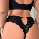 INTIMO SECRETS Plus-Size Mid-Waist Black Floral Panties 1XL-4XL