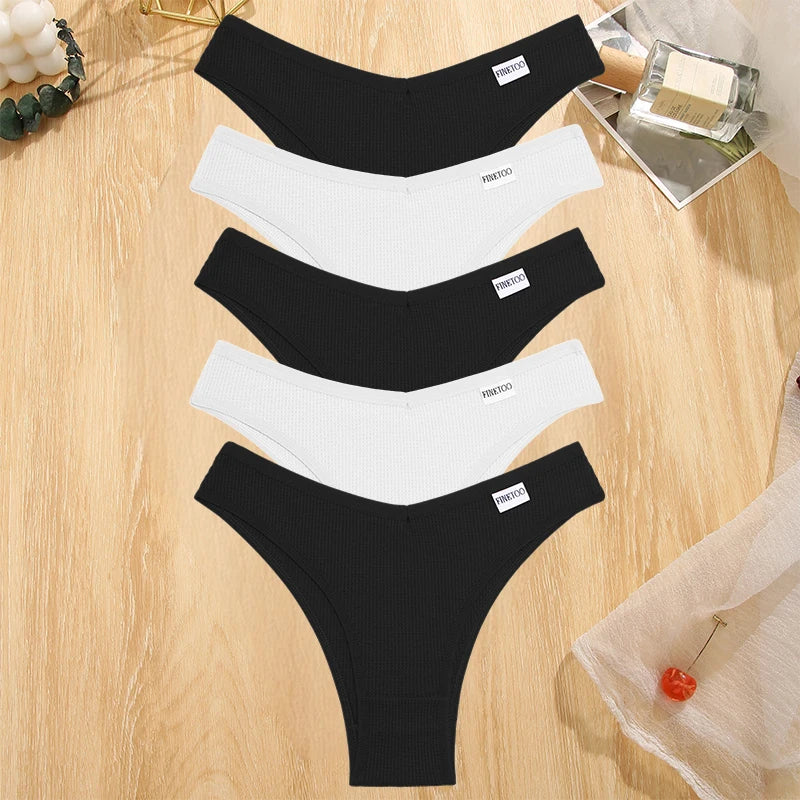 INTIMO SECRETS 5-Pack V-Waist Brazilian Thongs – Women’s Cotton Panties