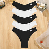 INTIMO SECRETS 5-Pack V-Waist Brazilian Thongs – Women’s Cotton Panties